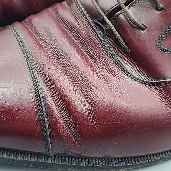 Salvatore Ferragamo Bordeaux Leather Lace Up Oxfords Shoes Men\'s Sz 12 D main image 13